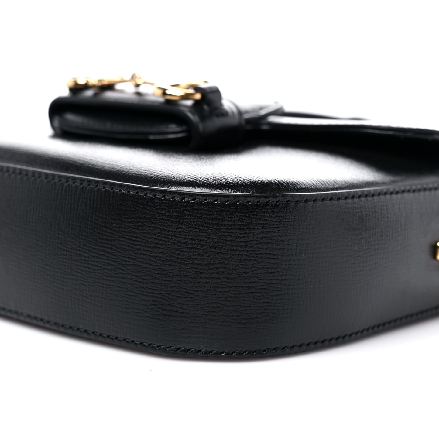 Azalea Calfskin Web Mini Horsebit 1955 Shoulder Bag Black