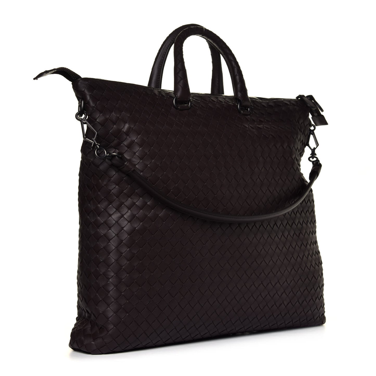 Nappa Intrecciato Medium Convertible Tote Ebano