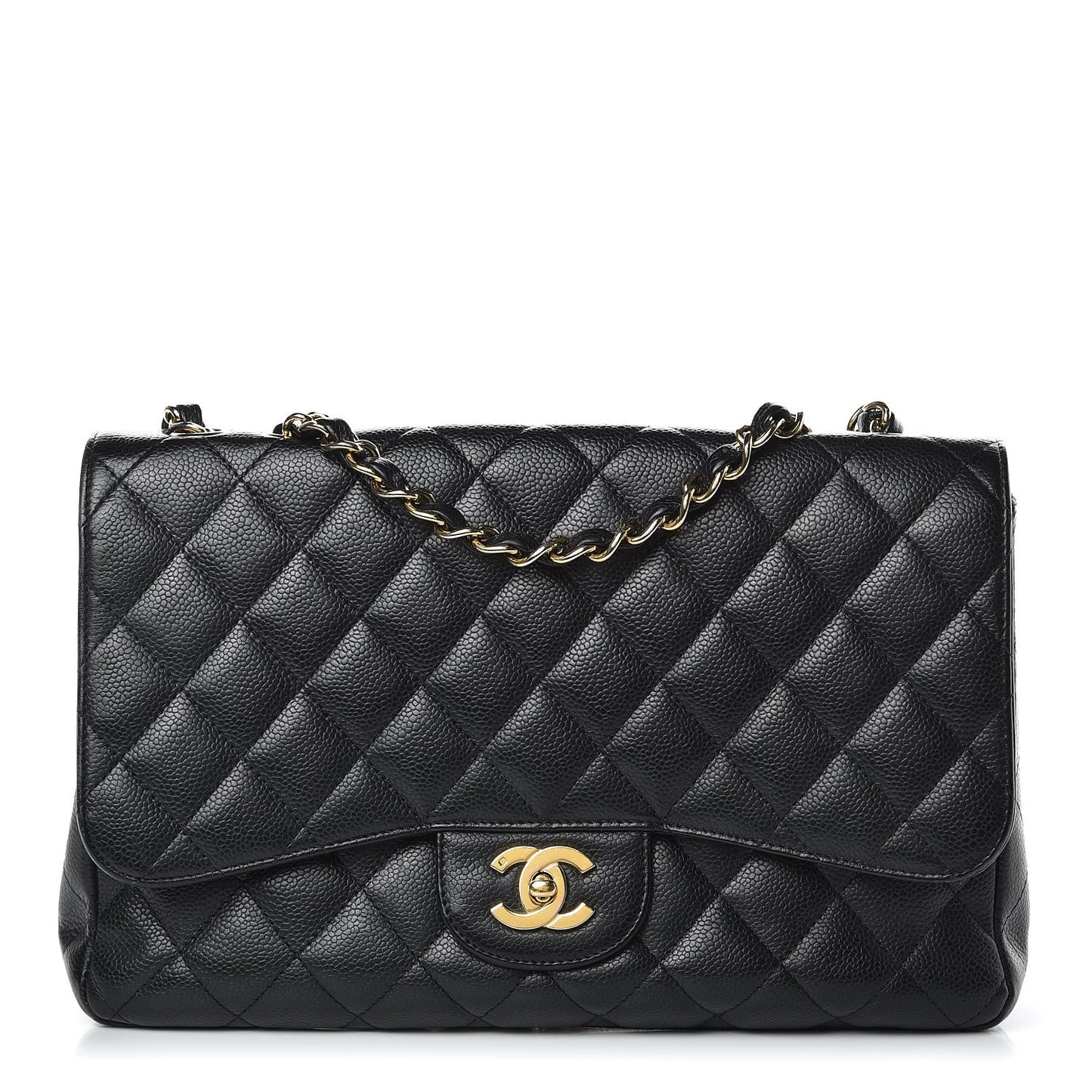 Caviar Quilted Jumbo Single Flap Black