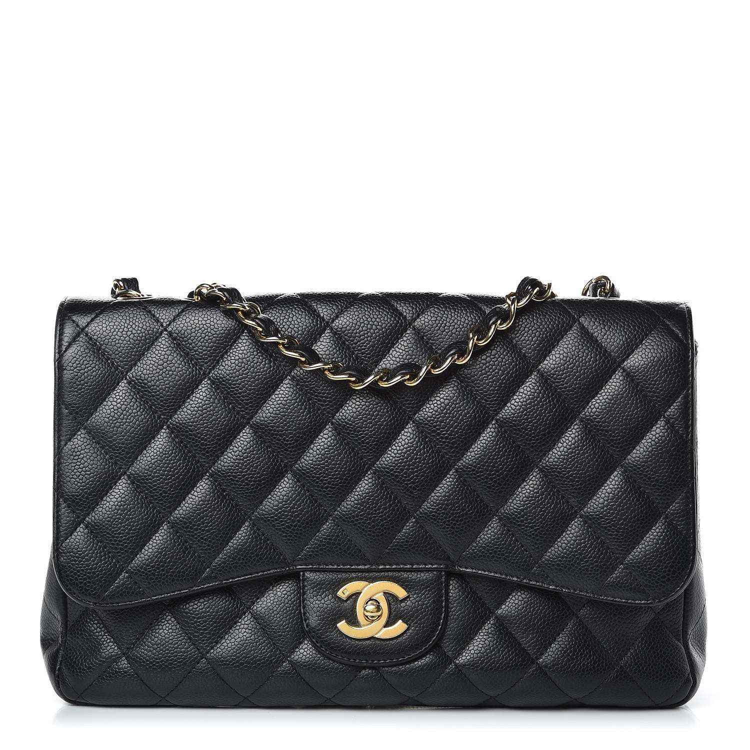 Chanel Caviar Quilted Jumbo Single Flap Black 1 of 16