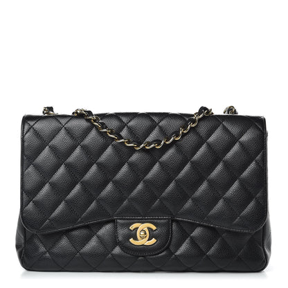 Chanel Caviar Quilted Jumbo Single Flap Black 1 of 16