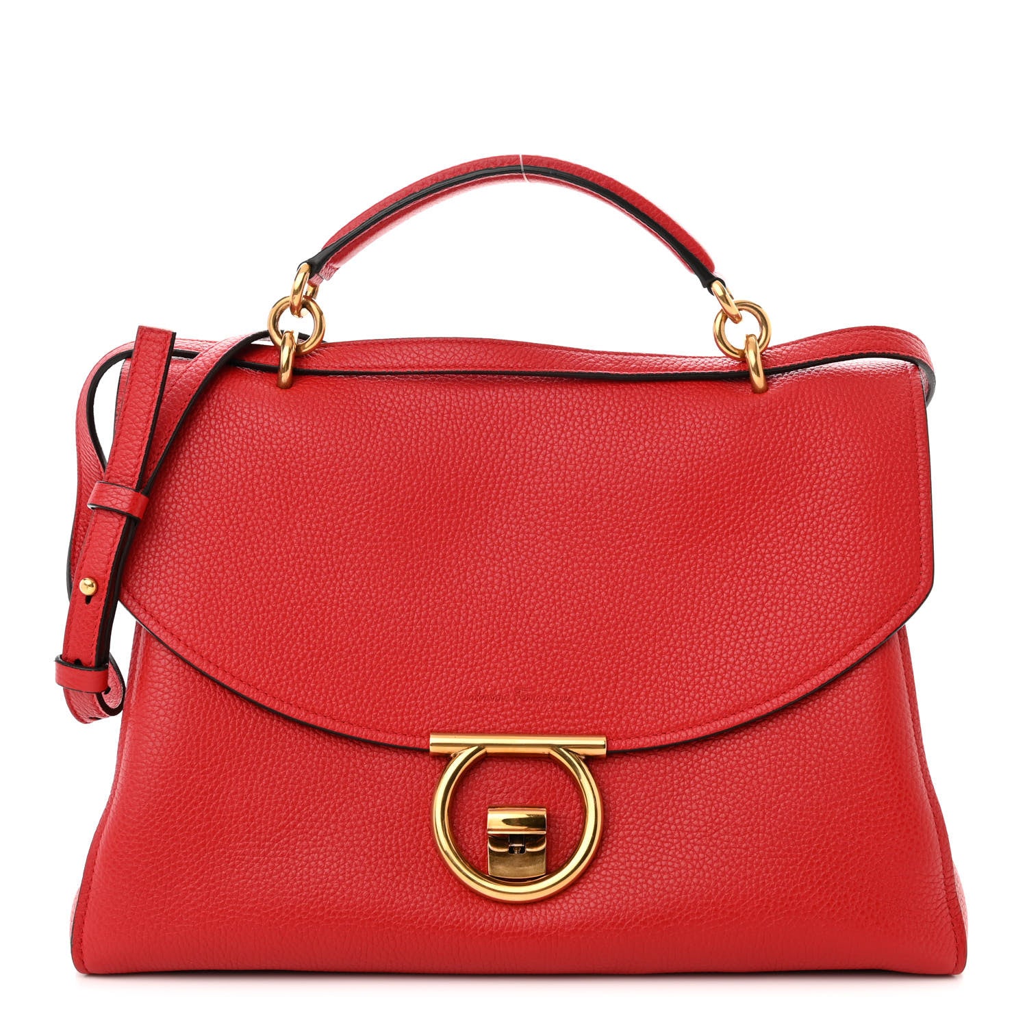 Salvatore Ferragamo Calfskin Medium Margot Top Handle Satchel Lipstick 1 of 13