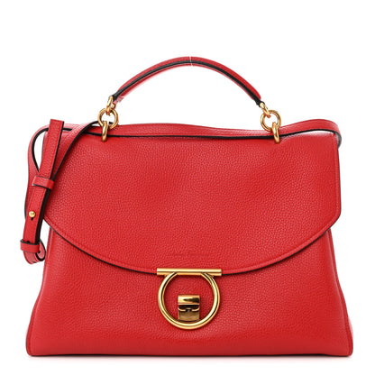Salvatore Ferragamo Calfskin Medium Margot Top Handle Satchel Lipstick 1 of 13