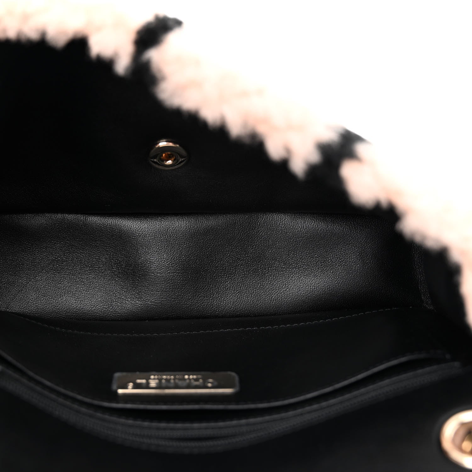 Chanel Shearling Lambskin Large Fluffy Tartan Single Flap Pink Black 5 of 10