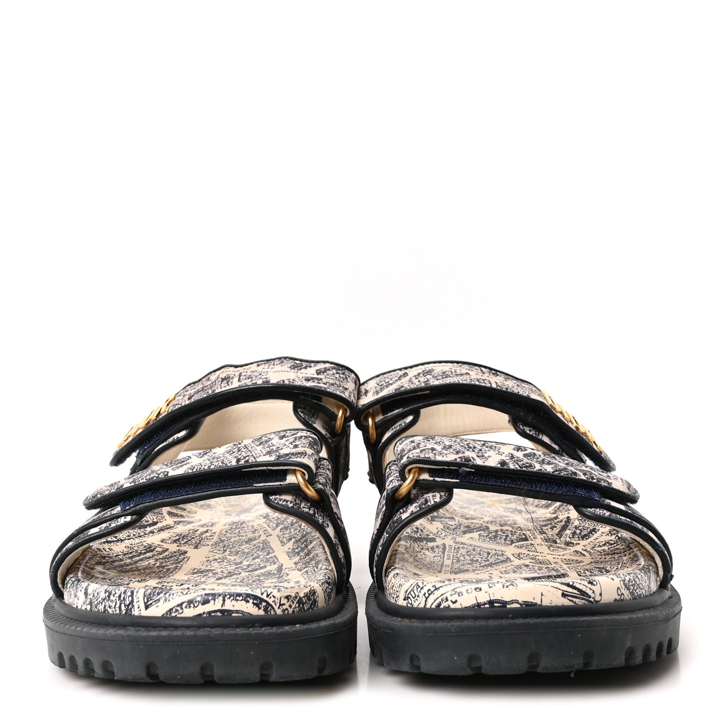 Technical Fabric Plan De Paris Dioract Sandals 38.5 Blue White