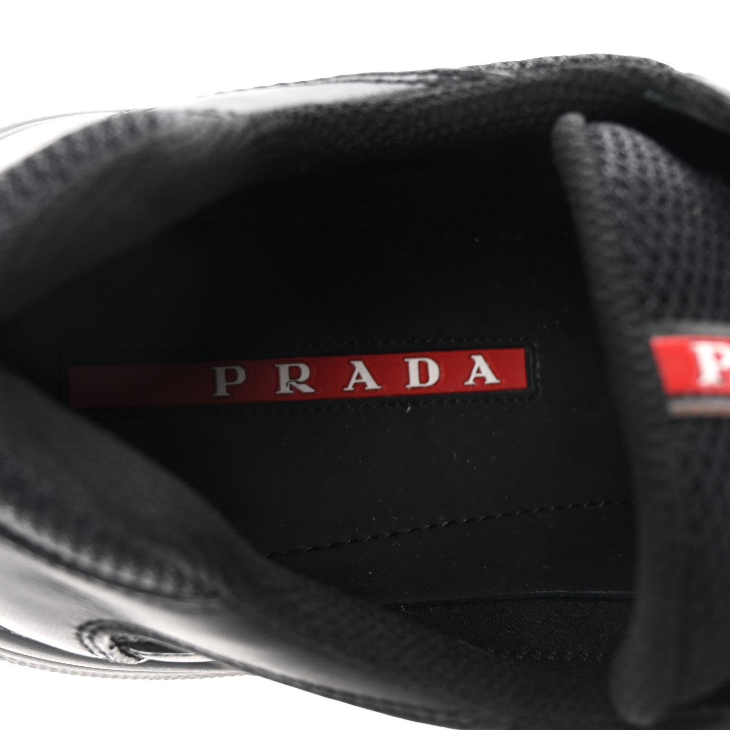 Prada Vitello Soft Mesh Mens America's Cup Sneakers  9.5 Black 8 of 10