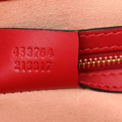 Gucci Nappa Bamboo Web Medium Nymphaea Top Handle Bag Hibiscus Red 8 of 19