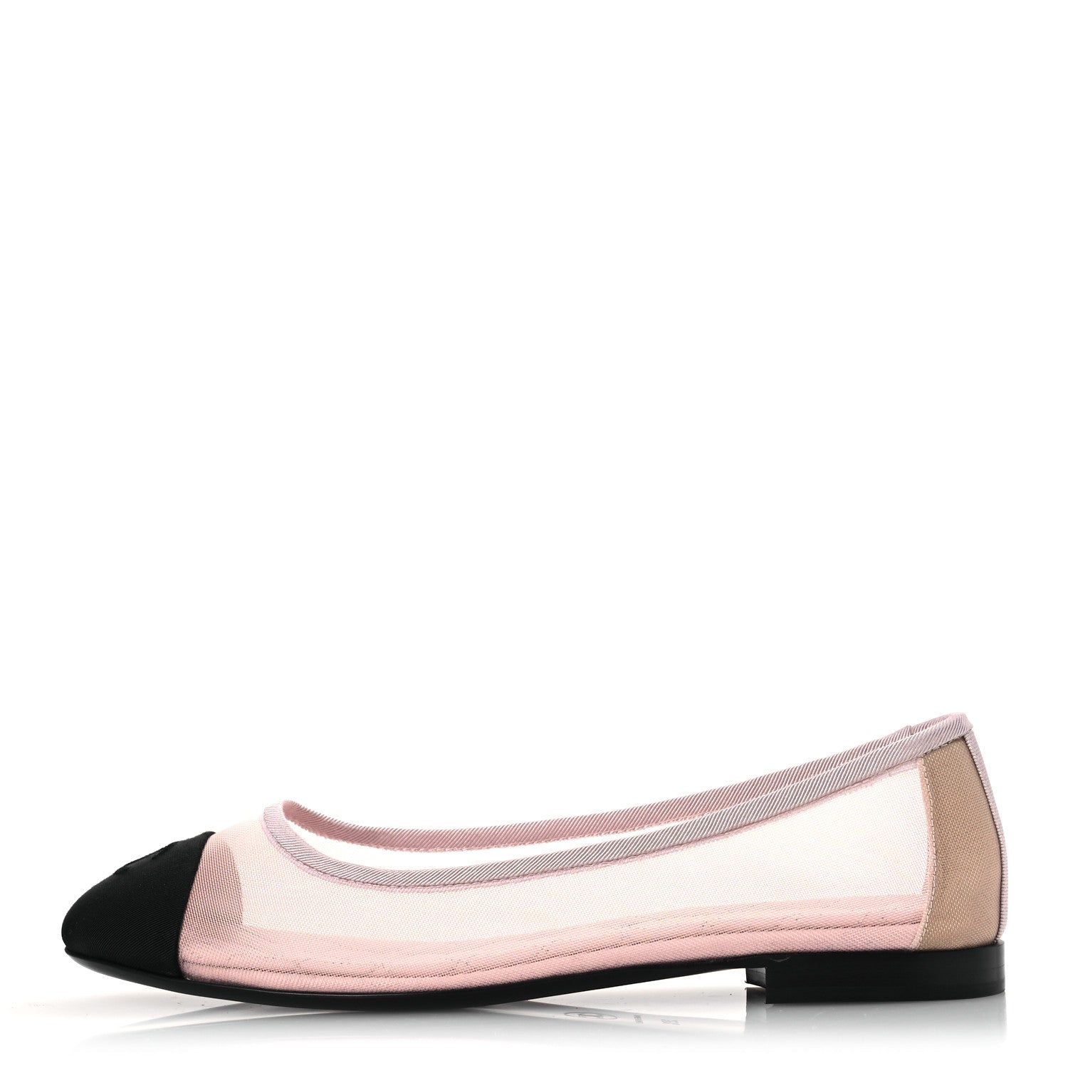 Chanel Mesh Grosgrain CC Ballerina Flats 39.5 Pink Black 39.5 Pink Black 1 of 10