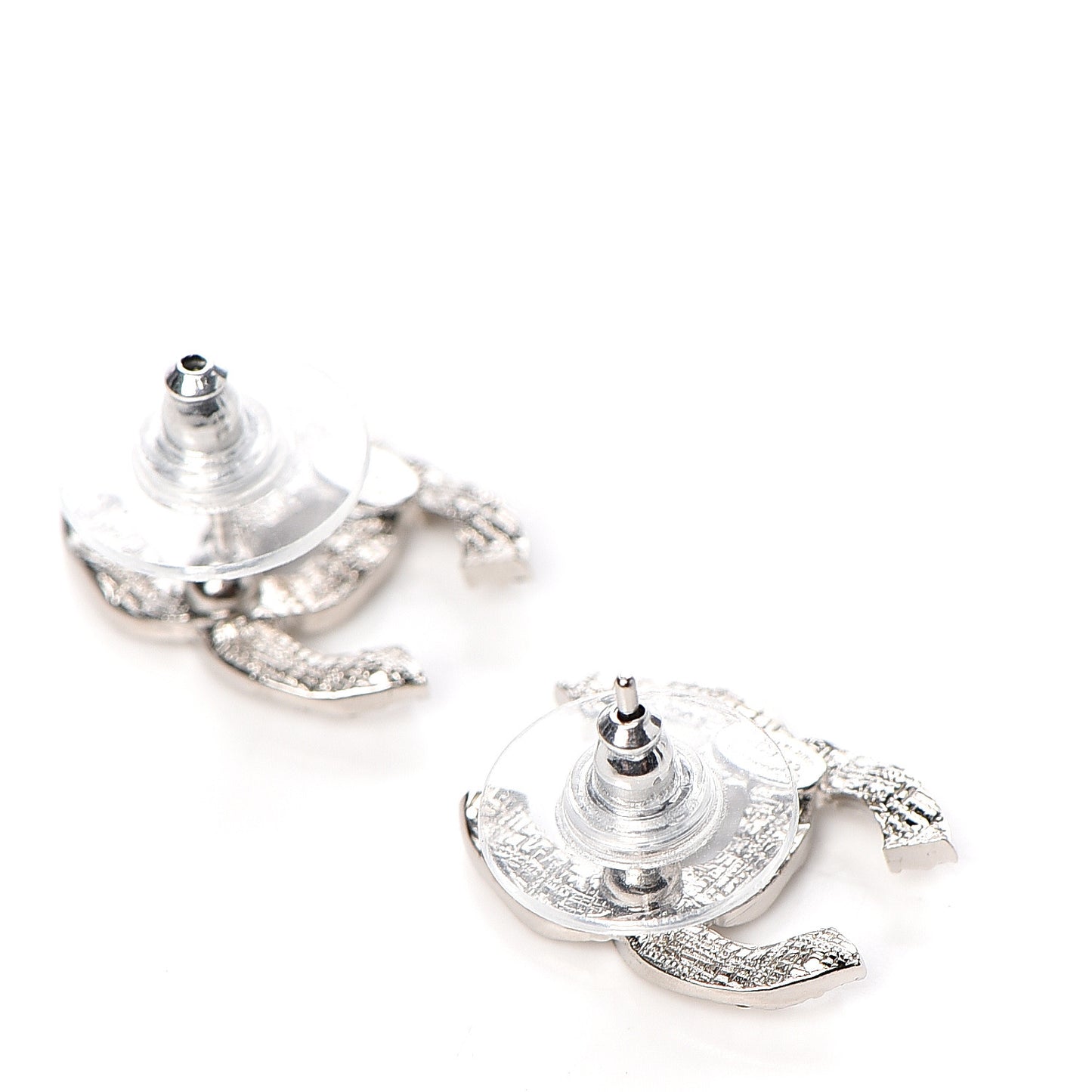 Crystal CC Earrings Silver