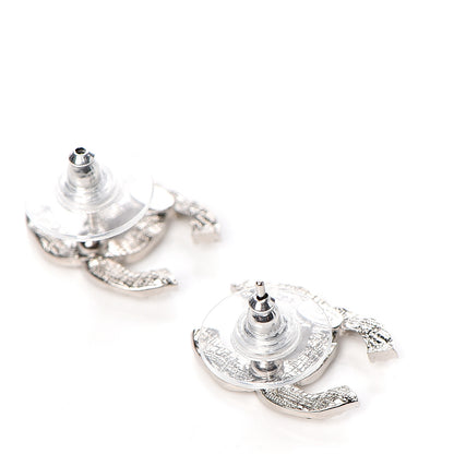 Chanel Crystal CC Earrings Silver 4 of 5