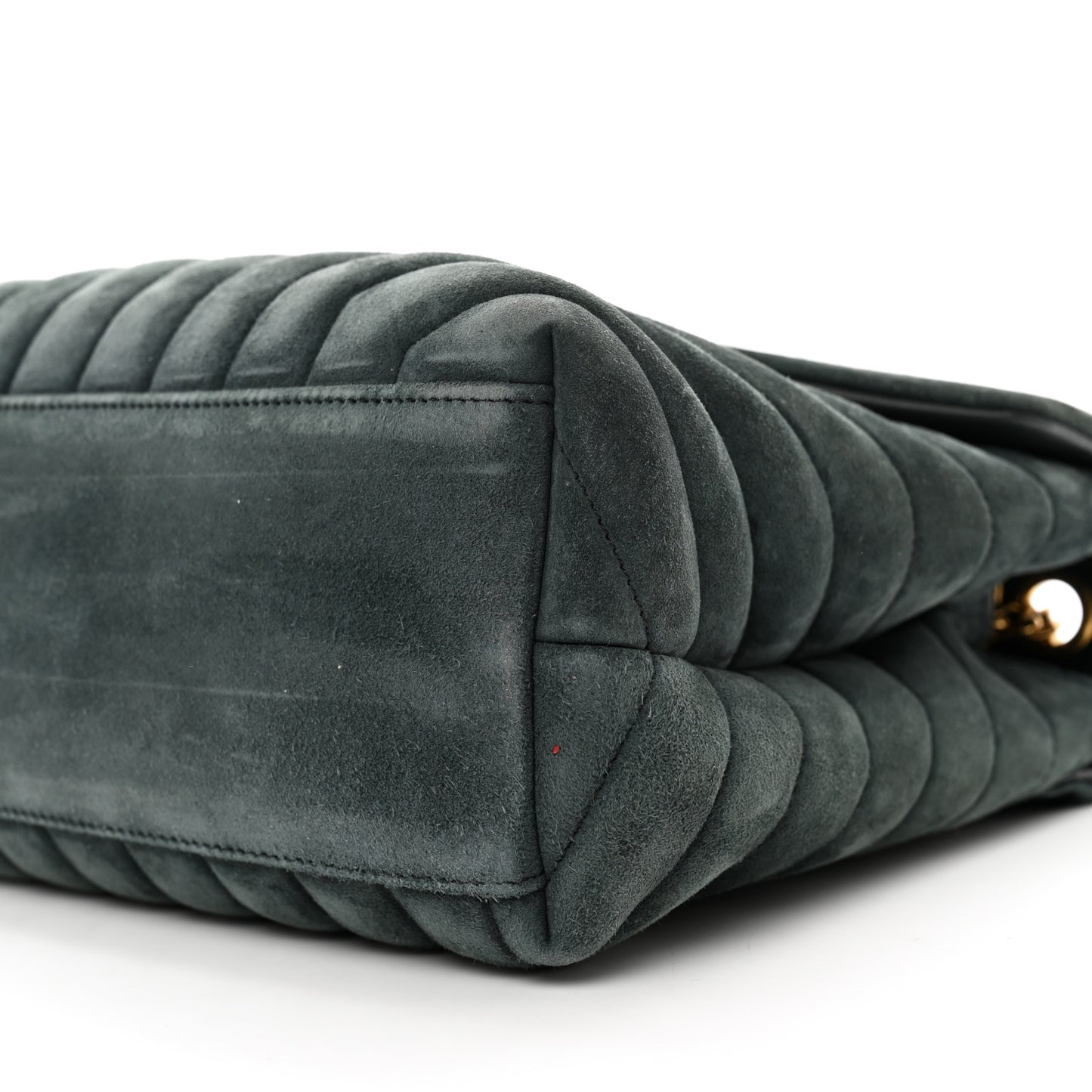 Suede Y Quilted Monogram Medium Loulou Chain Satchel