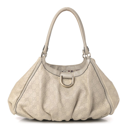 Gucci Guccissima Large D Gold Ring Shoulder Bag Off White 1 of 4