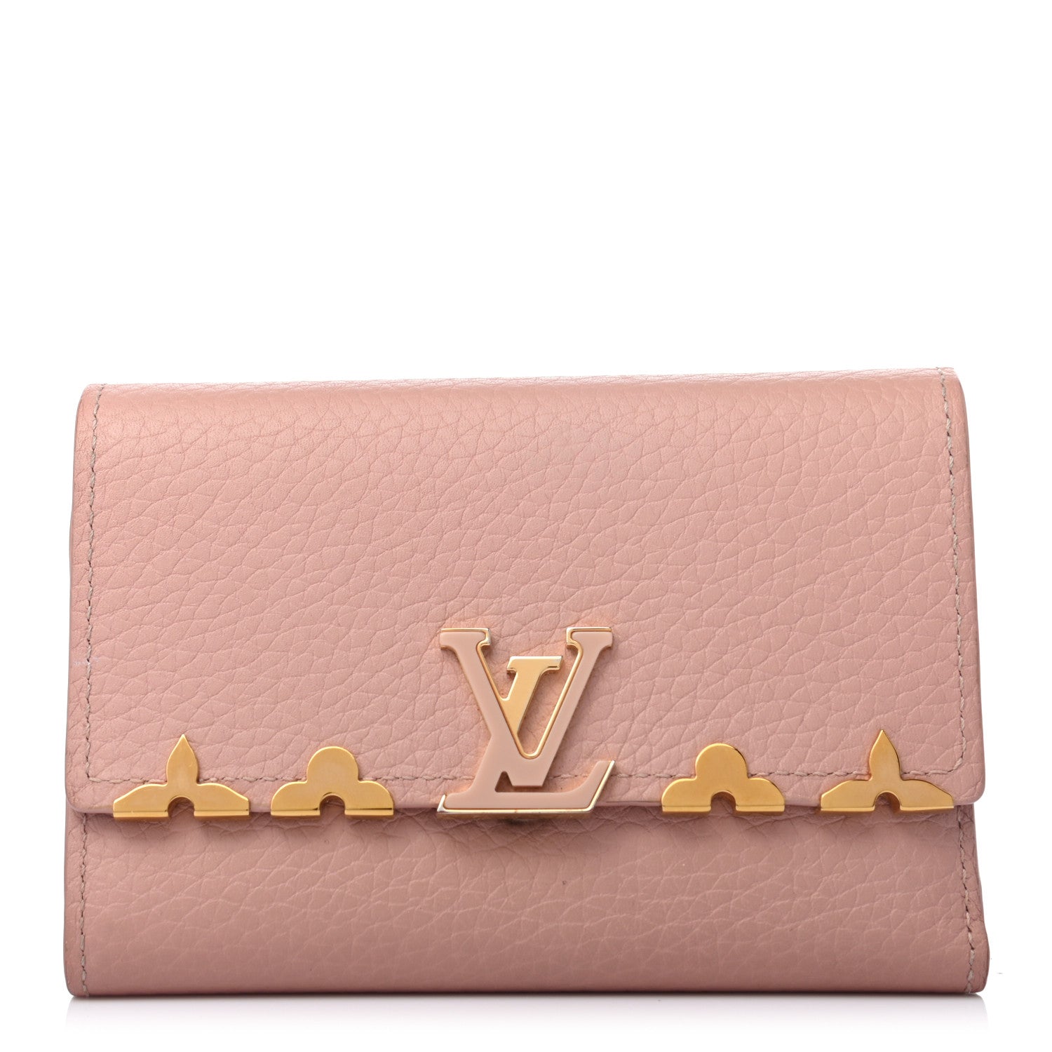 Louis Vuitton Taurillon Embellished Capucines Compact Wallet Magnolia 1 of 7