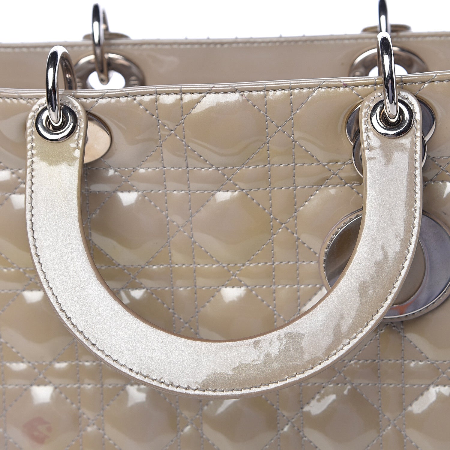 Christian Dior Patent Cannage Large Lady Dior Beige 11 of 21