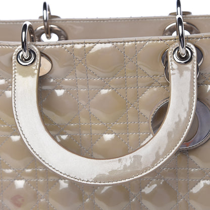 Christian Dior Patent Cannage Large Lady Dior Beige 11 of 21