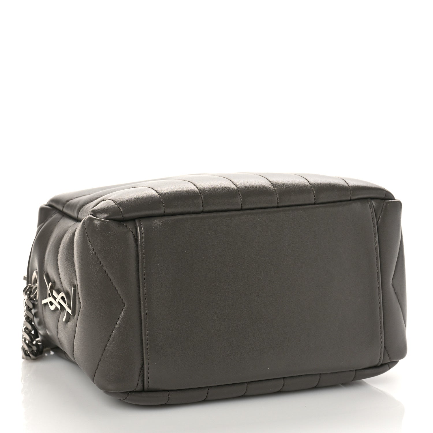 Saint Laurent Calfskin Y Quilted Monogram Small Loulou Bowling Bag Earth 5 of 10