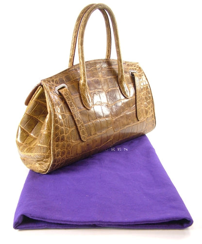 FASHIONPHILE RALPHLAURENAlligatorRickyToteBag 3 of 14