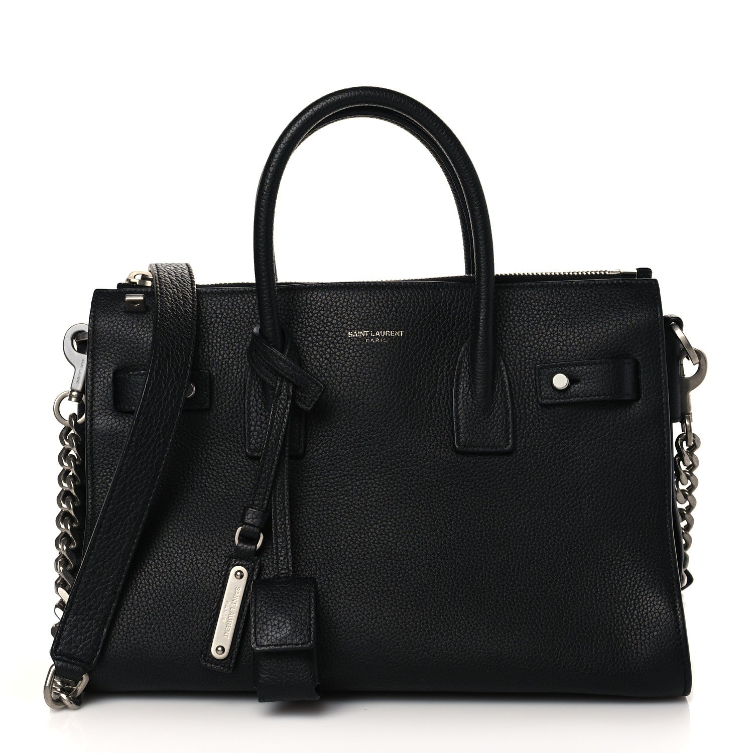 Saint Laurent Grained Calfskin Small Supple Sac De Jour Duffle Black 1 of 9