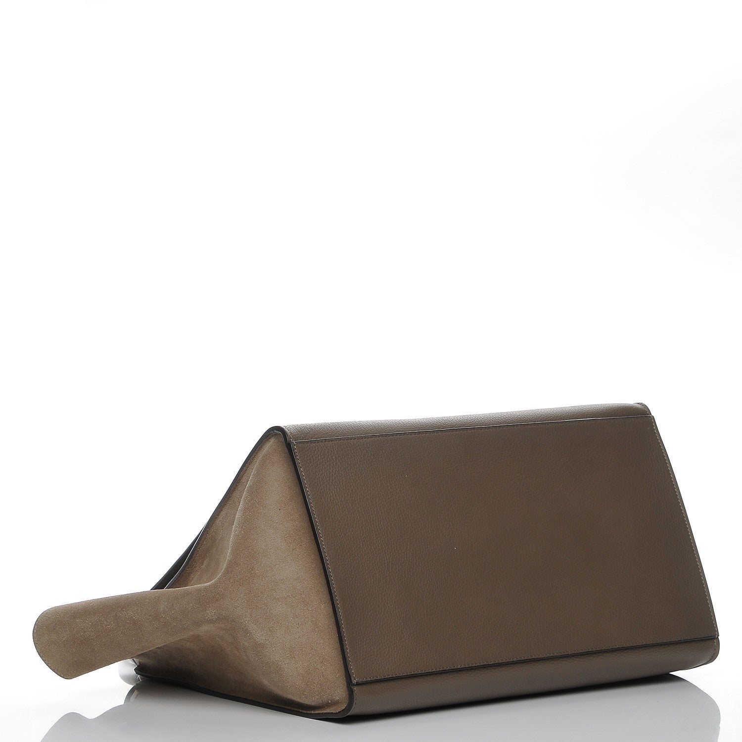Celine Drummed Calfskin Suede Large Trapeze Souris 4 of 7