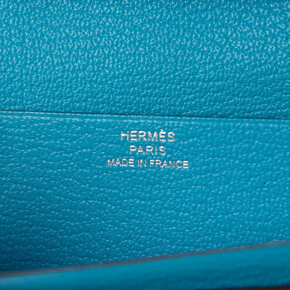 Hermes Chevre Mysore Bearn Gusset Wallet Bleu Azteque 6 of 8
