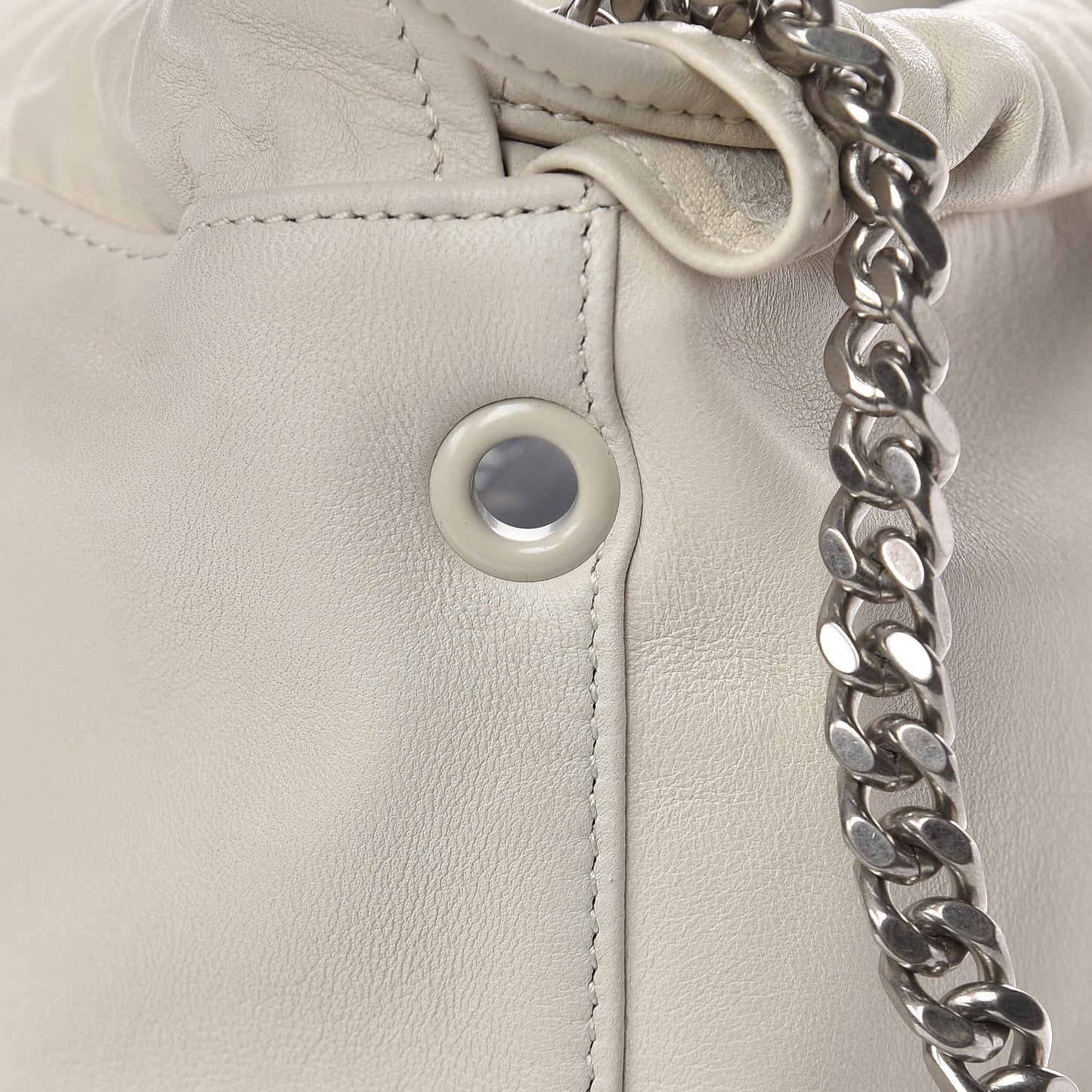 Lambskin Teddy Drawstring Bag Blac Vintage