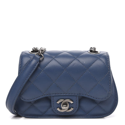 Chanel Lambskin Quilted Mini Natural CC Flap Blue 1 of 13