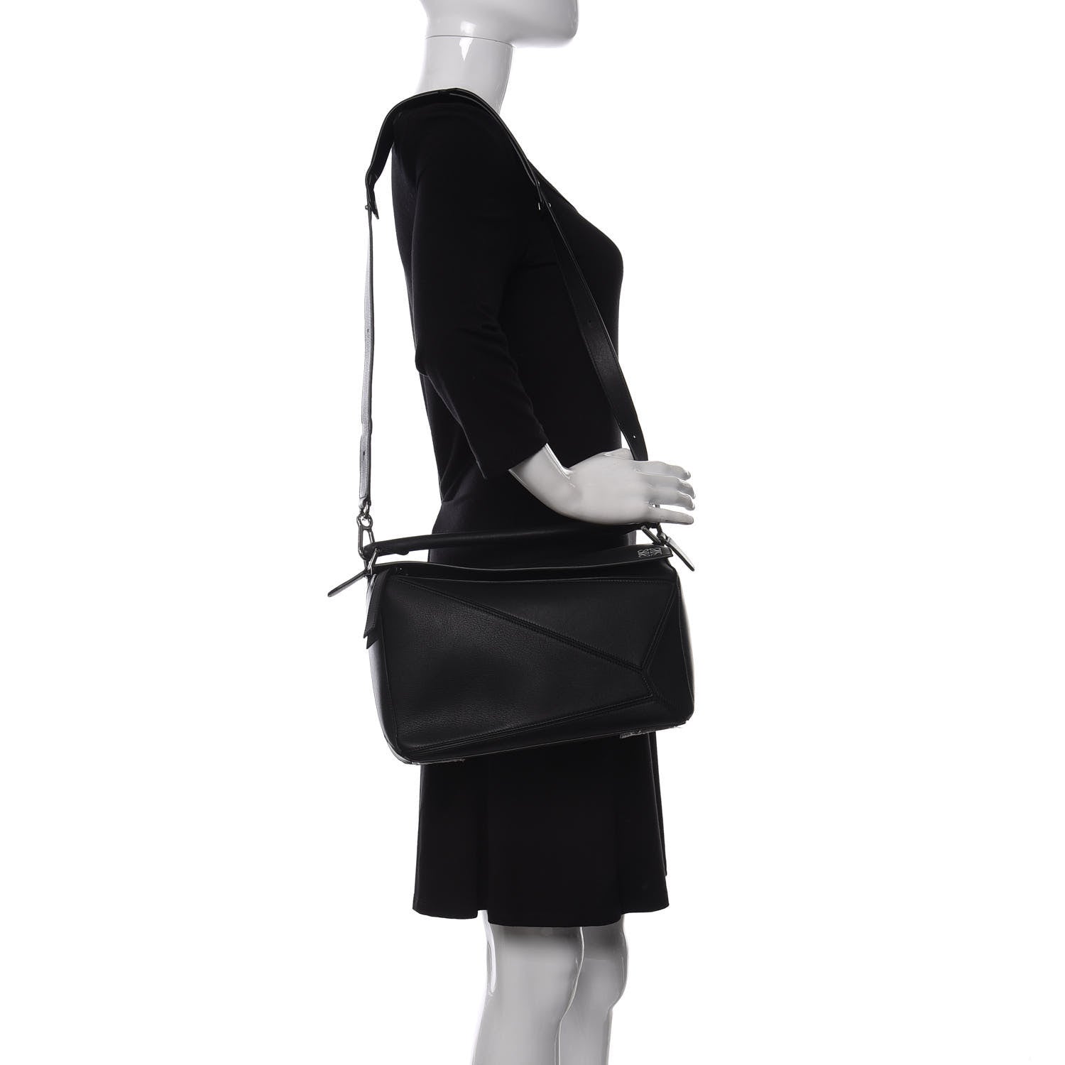 Loewe Calfskin Medium Puzzle Bag Black 2 of 10