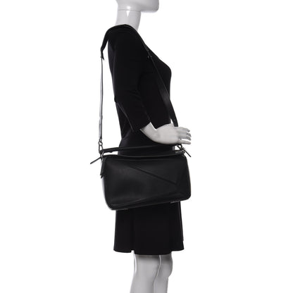 Loewe Calfskin Medium Puzzle Bag Black 2 of 10