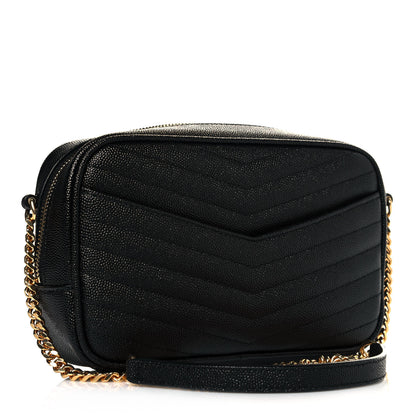 Saint Laurent Grain De Poudre Matelasse Monogram Mini Lou Camera Bag Black 3 of 14