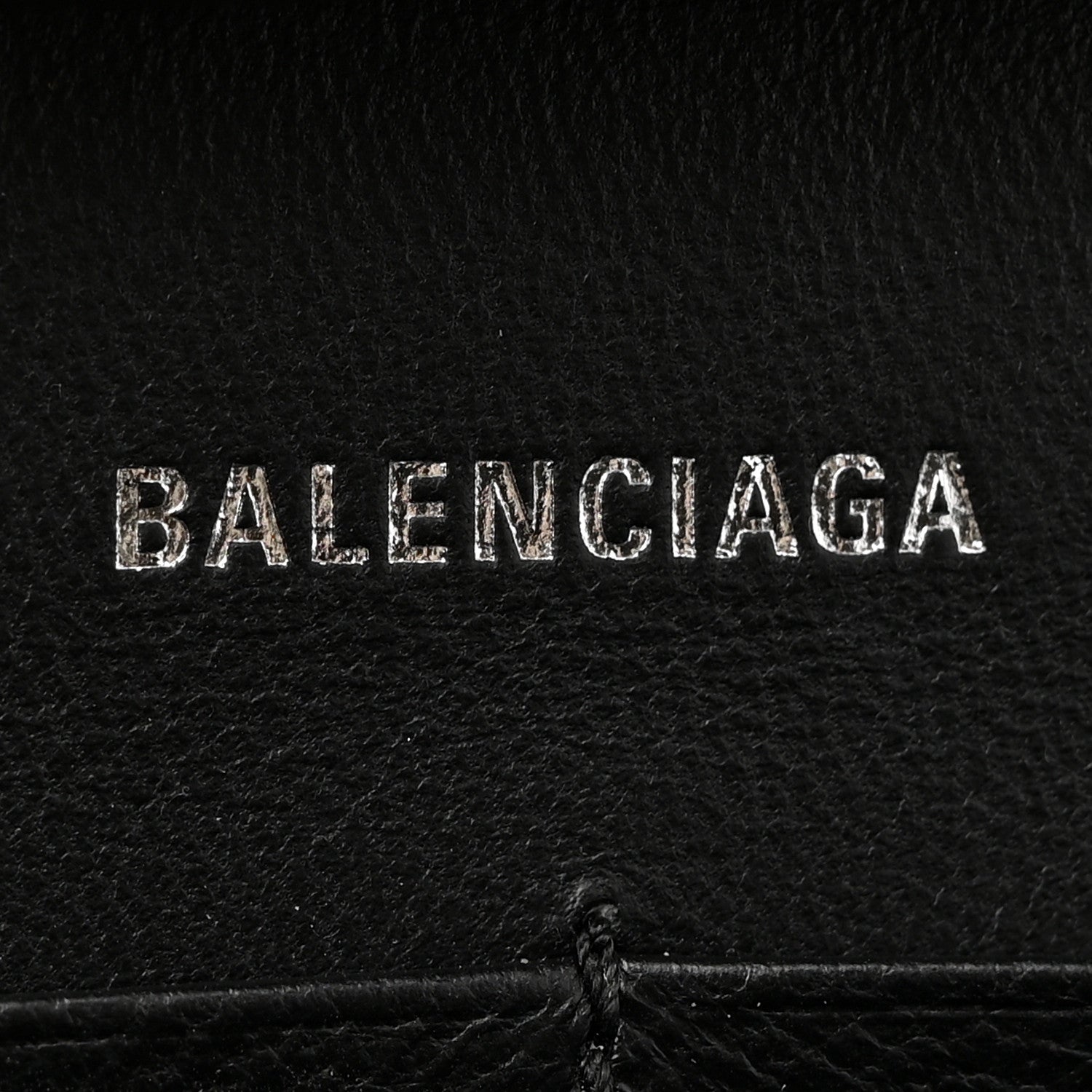 Balenciaga Shiny Metallic Calfskin Crocodile Embossed Hourglass Chain Bag Gunmetal 6 of 9