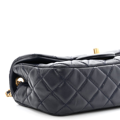Chanel Lambskin Quilted Mini Pearl Crush Rectangular Flap Navy Blue 9 of 11