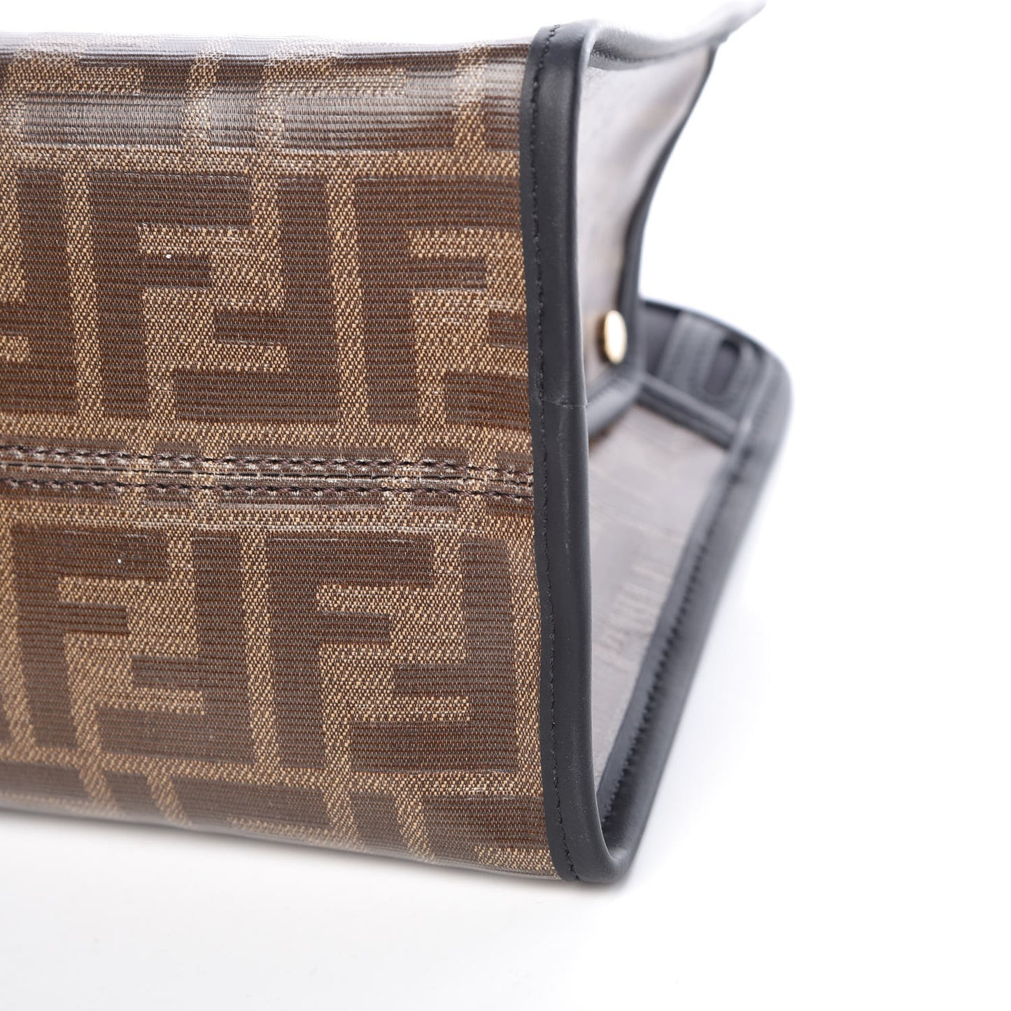 Glazed Fabric Vitello Century FF 1974 Stamp Patch Mini Peekaboo Defender Cover Mogano Panna Black