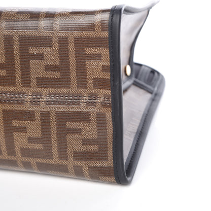 Fendi Glazed Fabric Vitello Century FF 1974 Stamp Patch Mini Peekaboo Defender Cover Mogano Panna Black 6 of 9
