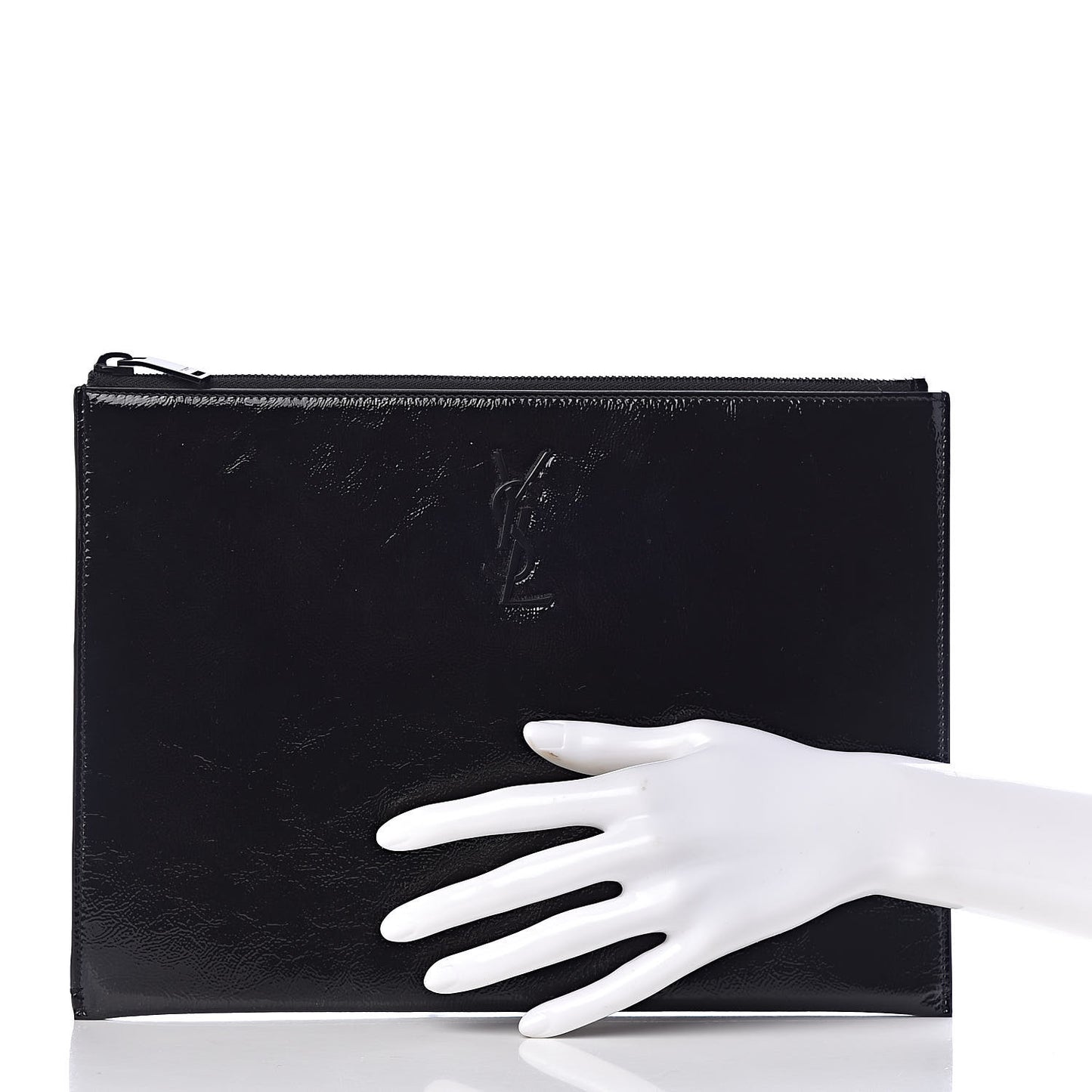 Texturized Patent Monogram iPad Case Black