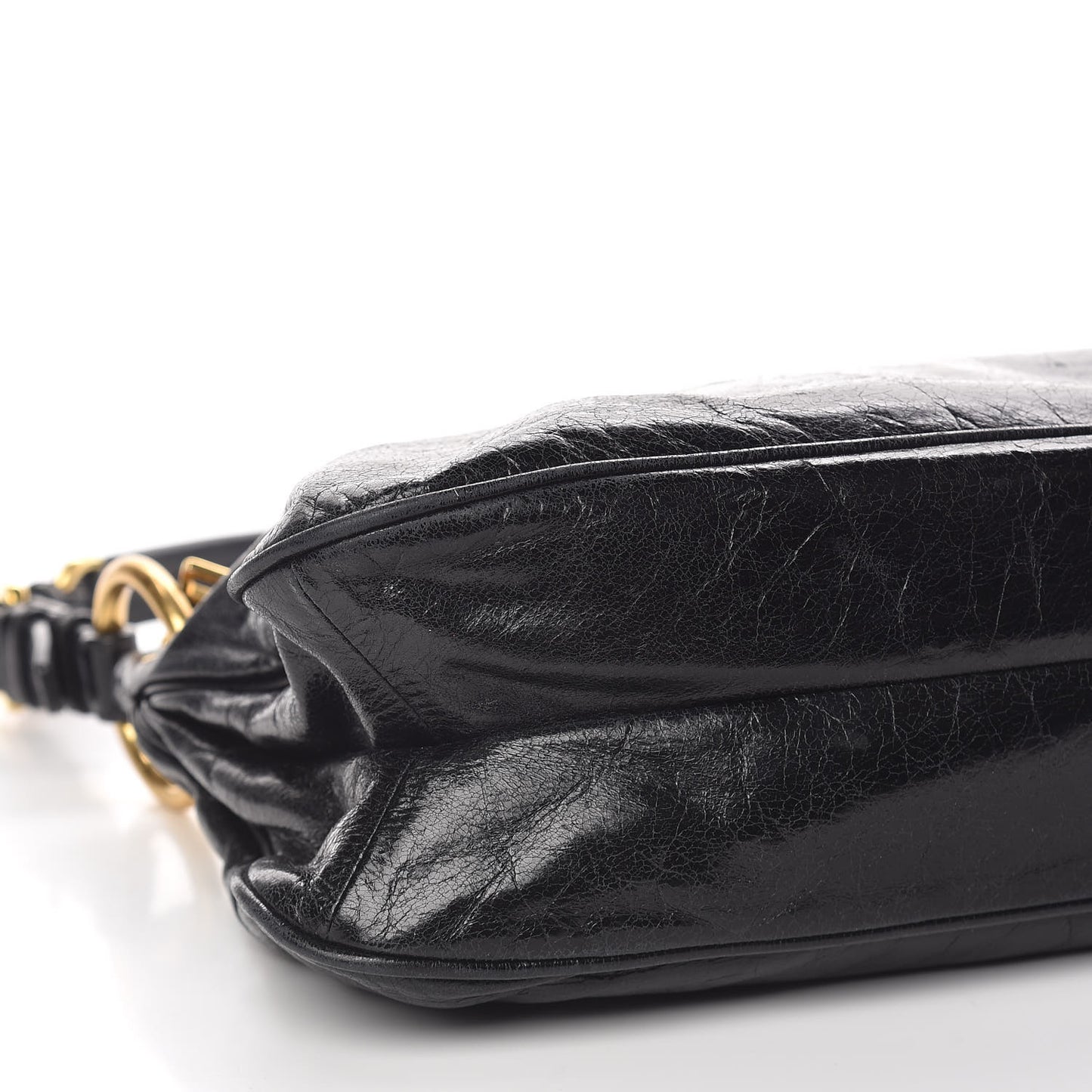 Vitello Shine Shoulder Bag Black