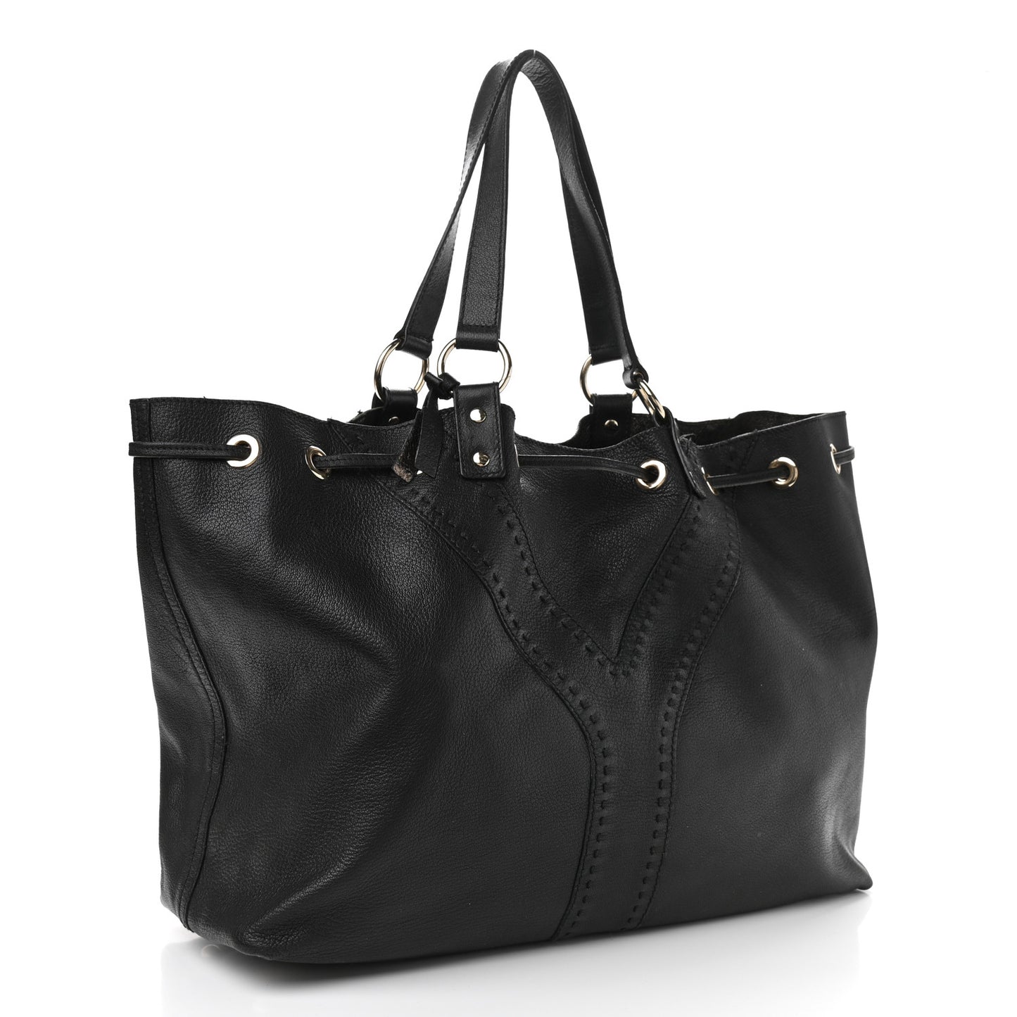 Calfskin Reversible Double Sac Y Tote Gold Brown