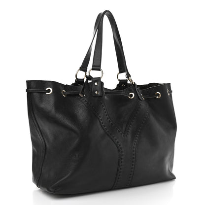Saint Laurent Calfskin Reversible Double Sac Y Tote Gold Brown 3 of 13