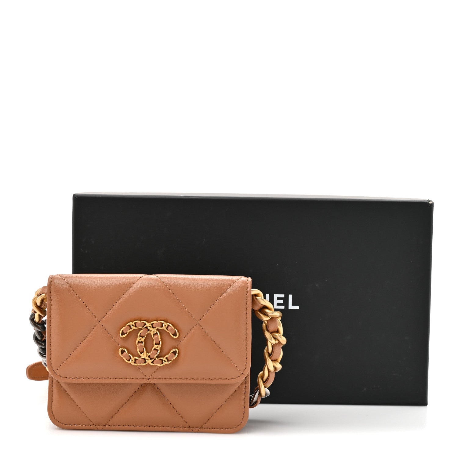 Chanel Lambskin Quilted Chanel 19 Flap Belt Bag Brown 11 of 11