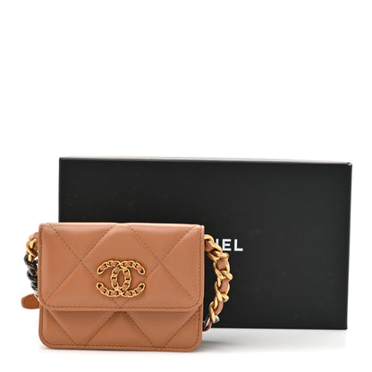 Chanel Lambskin Quilted Chanel 19 Flap Belt Bag Brown 11 of 11