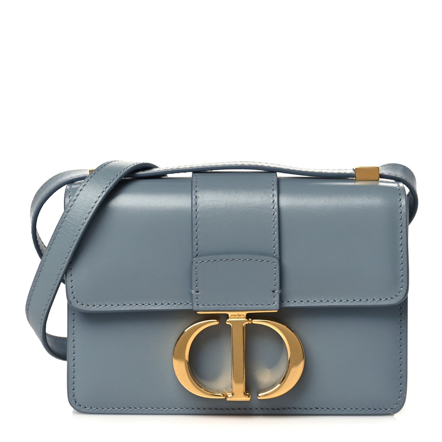 Christian Dior Smooth Calfskin Micro 30 Montaigne Flap Bag Blue Gray 1 of 10