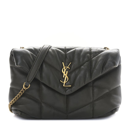 Saint Laurent Lambskin Quilted Toy Loulou Puffer Monogram Chain Satchel Seaweed 1 of 8
