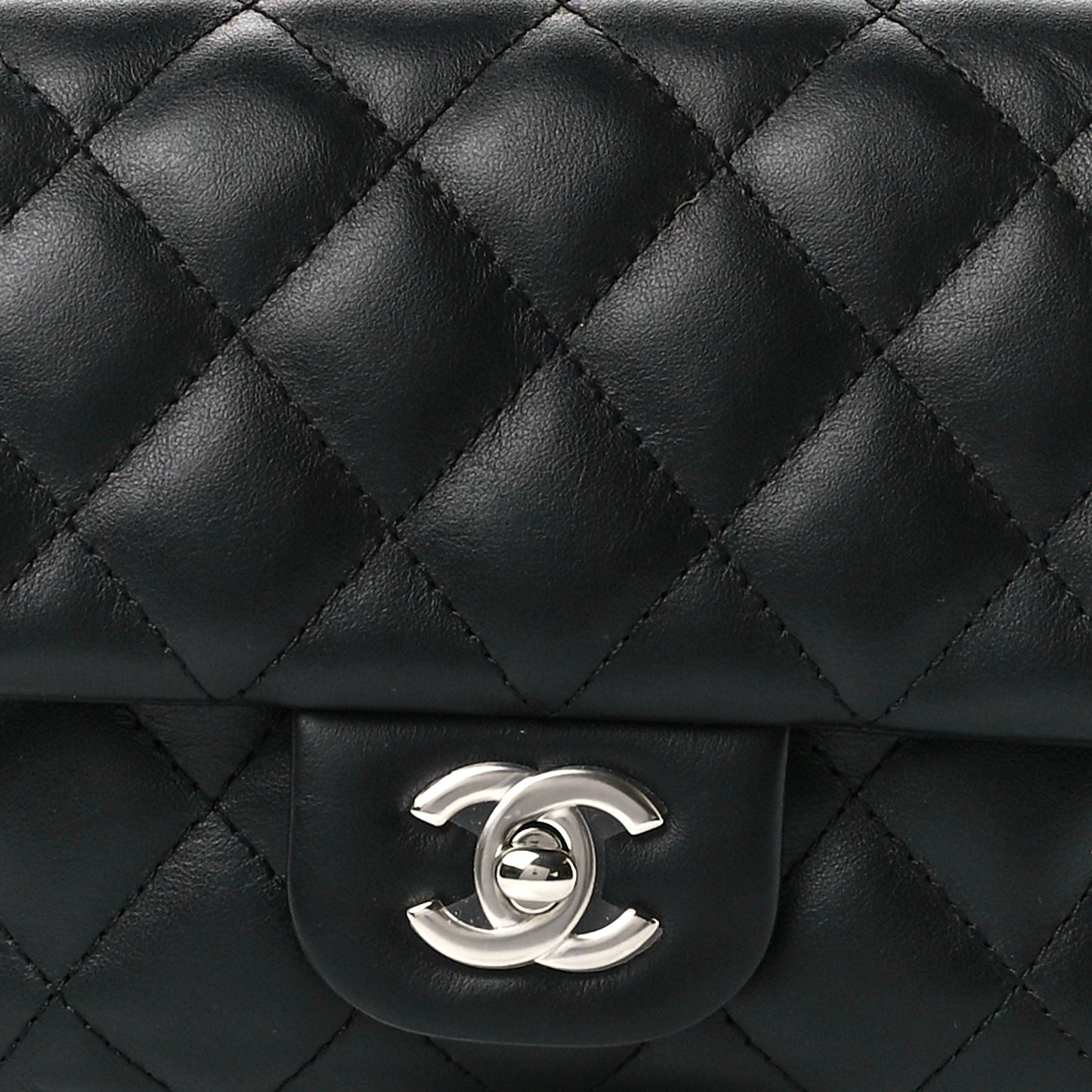 Calfskin Quilted CC Uniform Flap Belt Bag Black