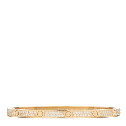 Cartier 18K Yellow Gold Diamond Small LOVE Paved Bracelet 15 2 of 8
