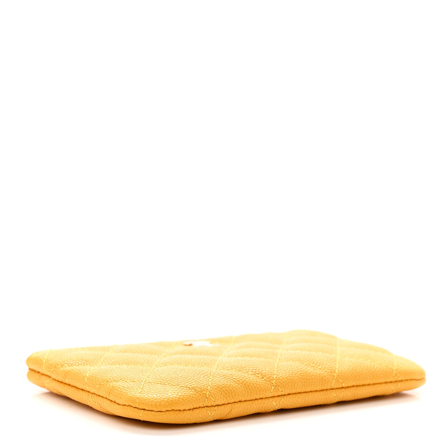 Chanel Caviar Quilted Small Cosmetic Case Yellow 4 of 8