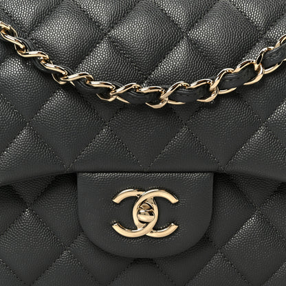 Chanel Caviar Quilted Jumbo Double Flap Dark Grey 9 of 11