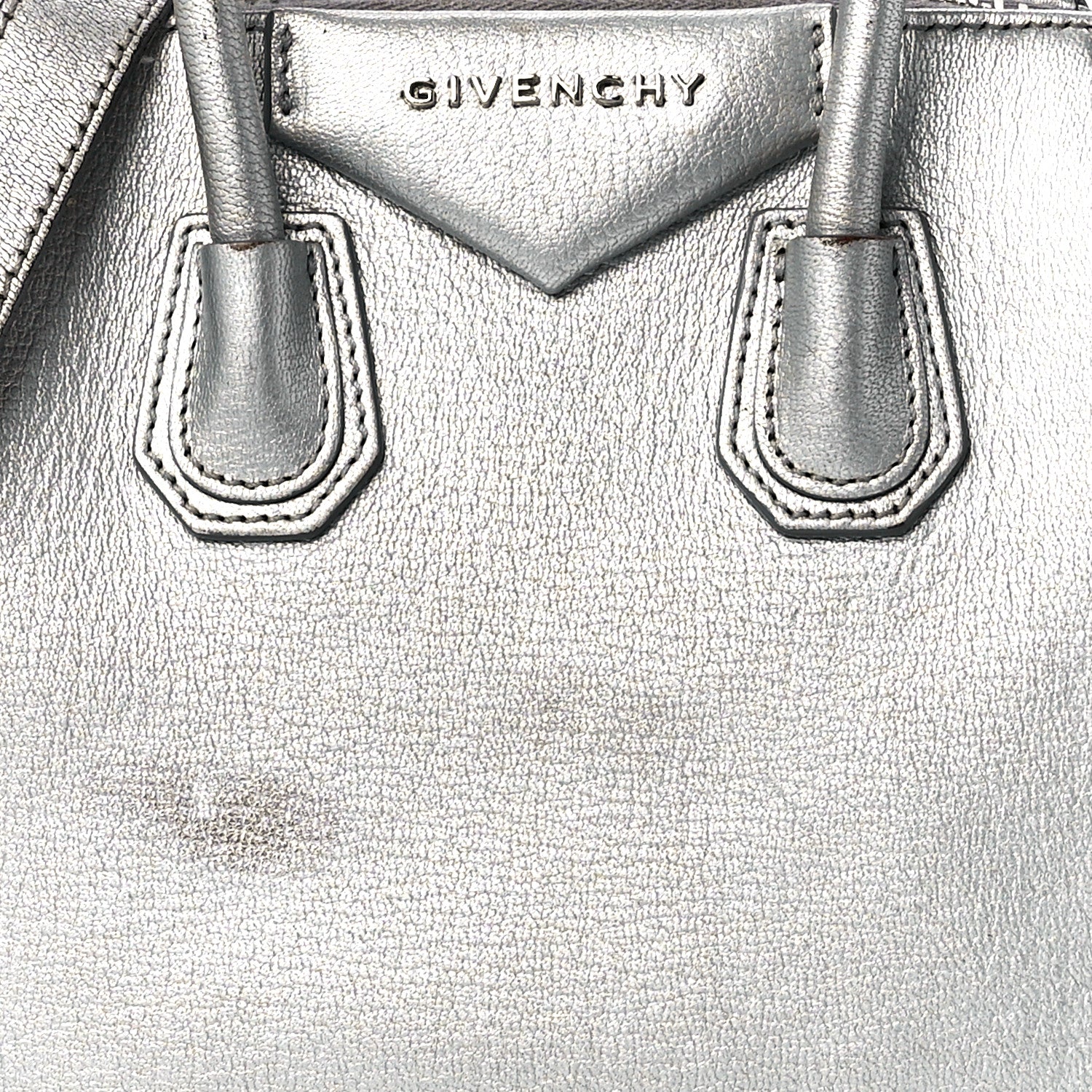 Givenchy Metallic Sugar Goatskin Mini Antigona Silver 8 of 12