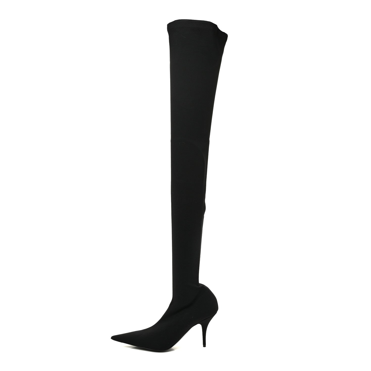 Balenciaga Spandex Pointed Toe Knife Thigh High Boots 38 Black 1 of 7