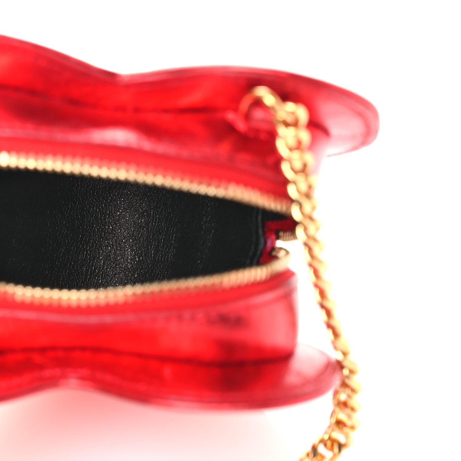 Saint Laurent Metallic Lambskin Small Love Heart Chain Bag Red 5 of 13