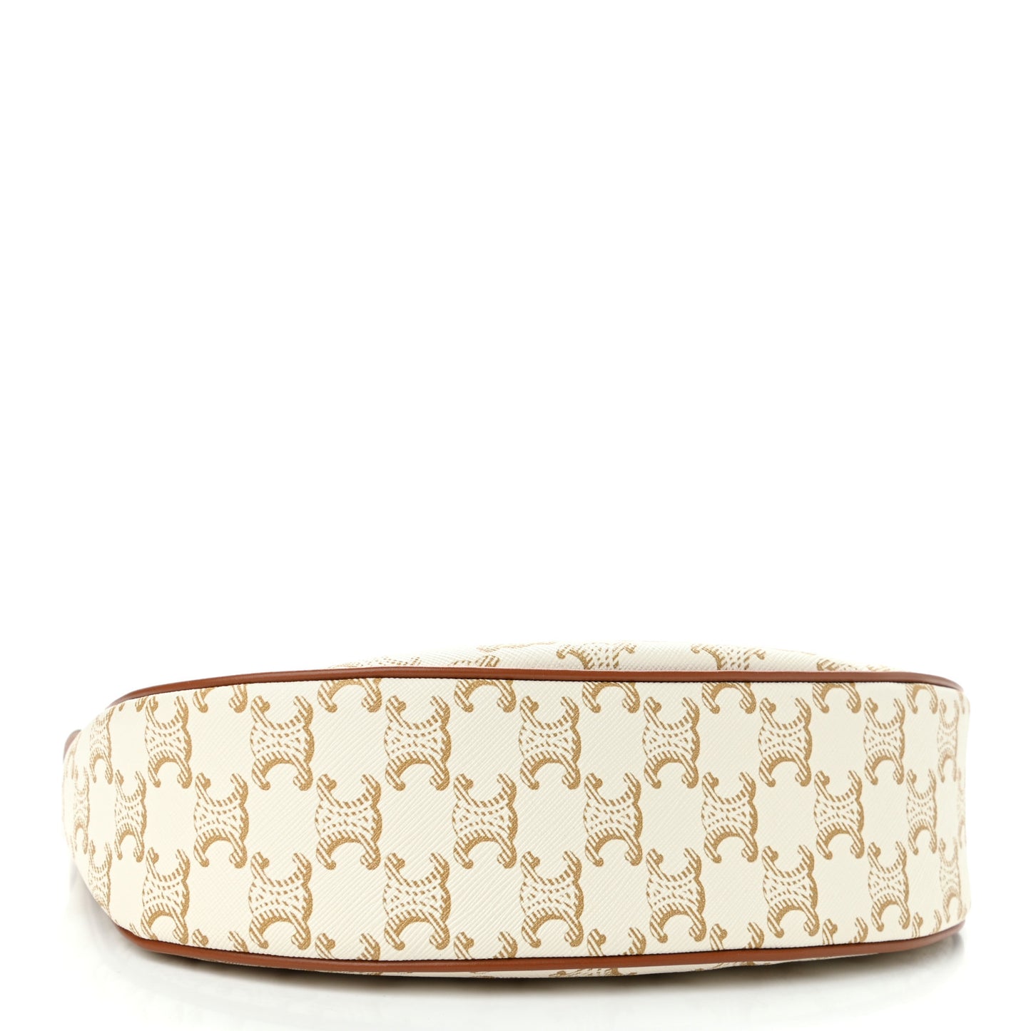 Canvas Calfskin Ava Triomphe Shoulder Bag White