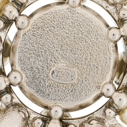 Chanel Pearl Crystal CC Brooch Pearly White Gold 4 of 5